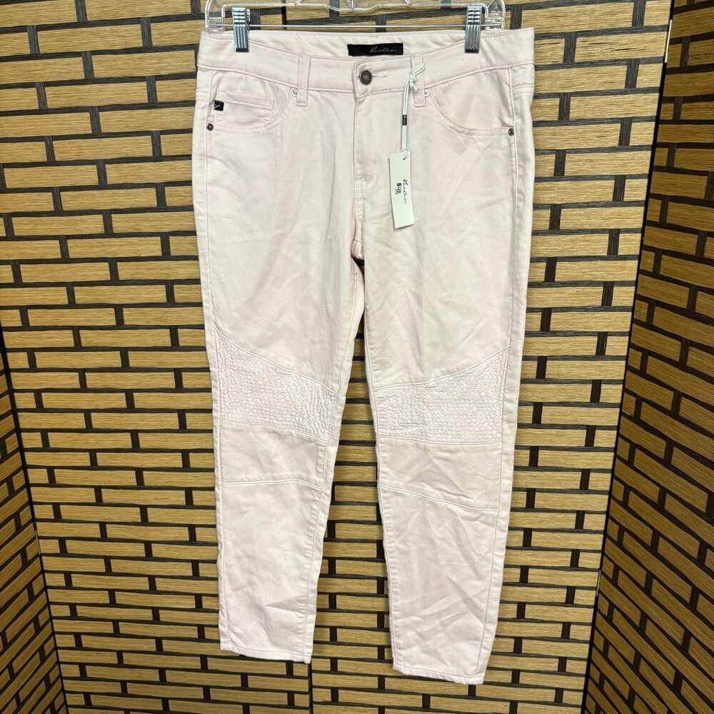 KanCan Pale Pink Moto Style Skinny Leg Jeans Size 9/28
